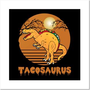 Funny Tacosaurus Tacos Dinosaur Halloween Costume Posters and Art